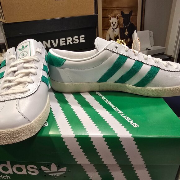 ADIDAS x Sporty & Rich Mens Size 10 US RARE Blanc Sneakers White & Green NEW - Picture 4 of 10